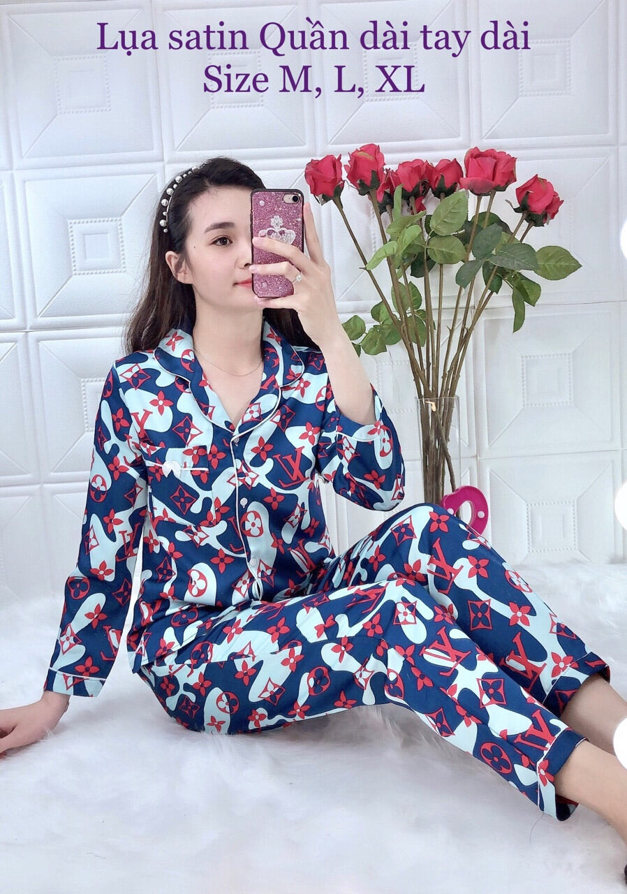Bộ lụa satin qdtd họa tiết sang chảnh xinh xắn_form dưới 52kg