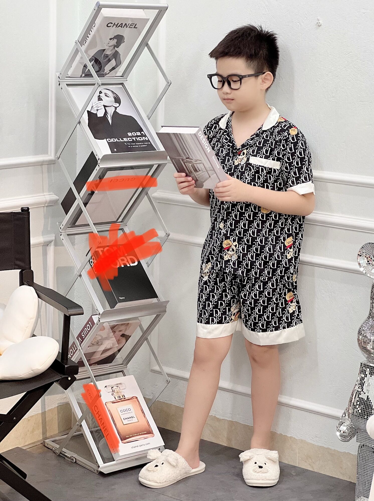 Bộ ngủ pijama đôi cho mẹ và bé trai, bé gái chất lụa mango