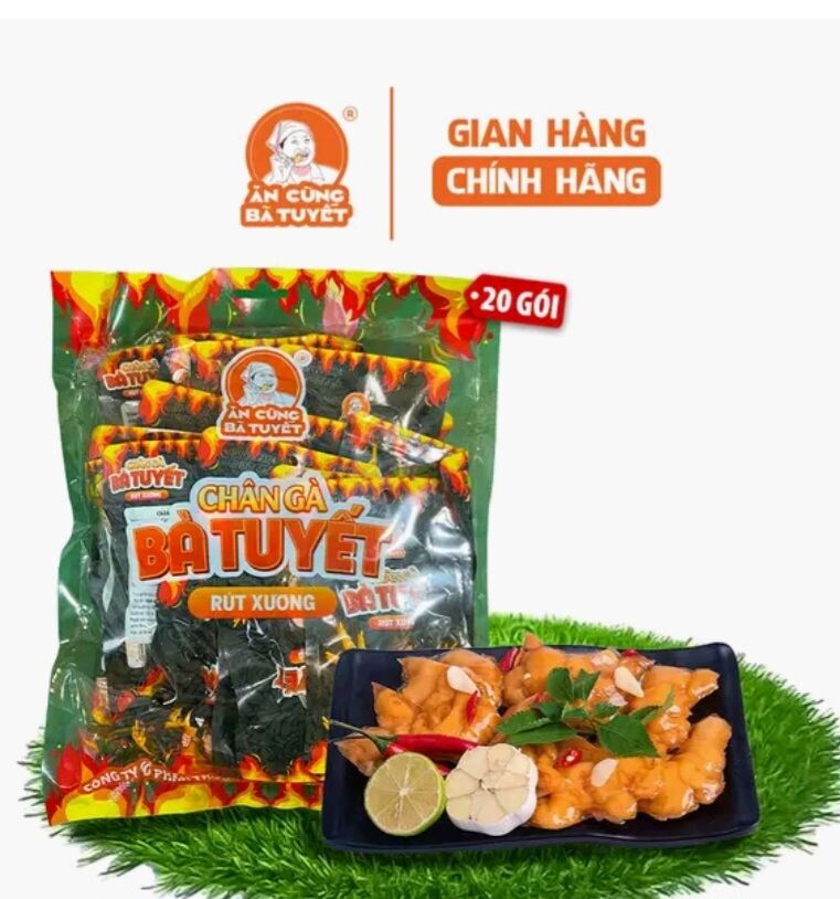 20 chân gà rút xương tê cay bà Tuyết ngon tuyệt vời ăn vặt ăn cùng bà Tuyết. Tặng kèm 1 gói thạch SBT