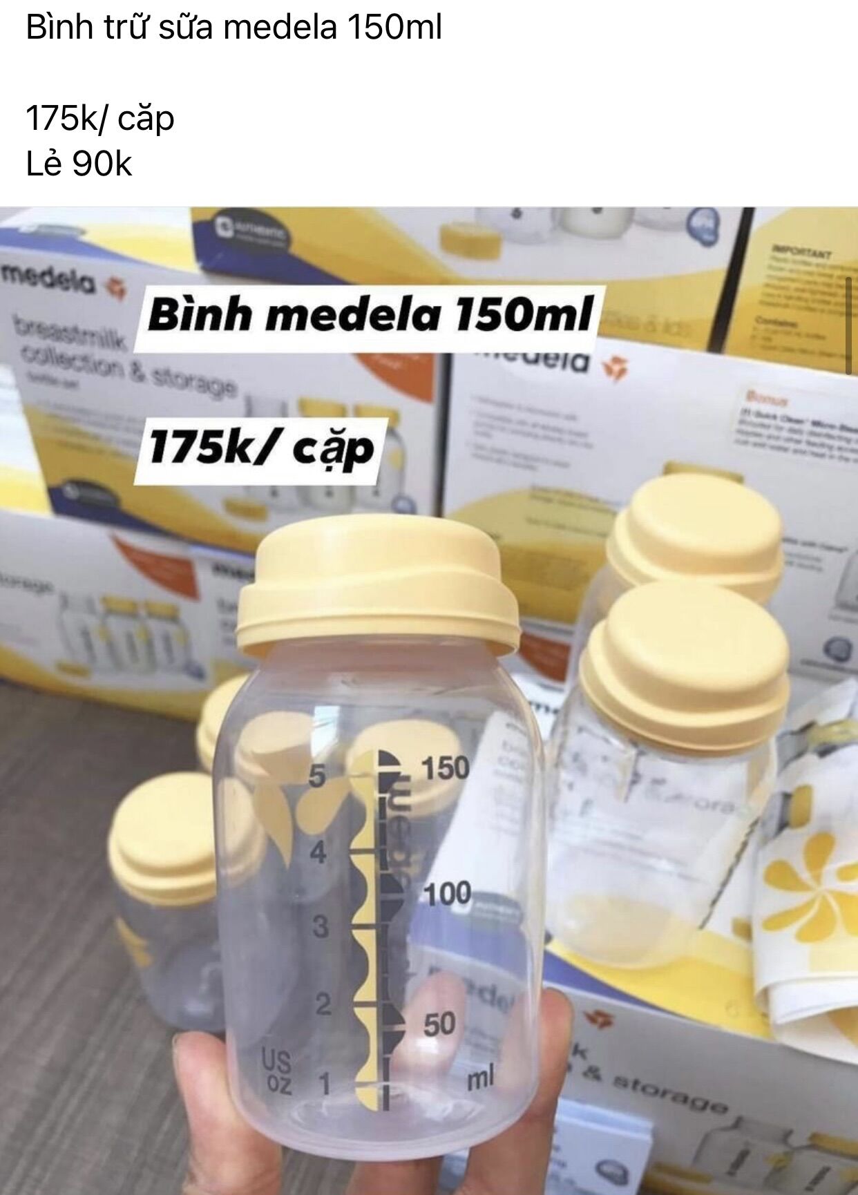 Bình sữa medela 150ml new 100%