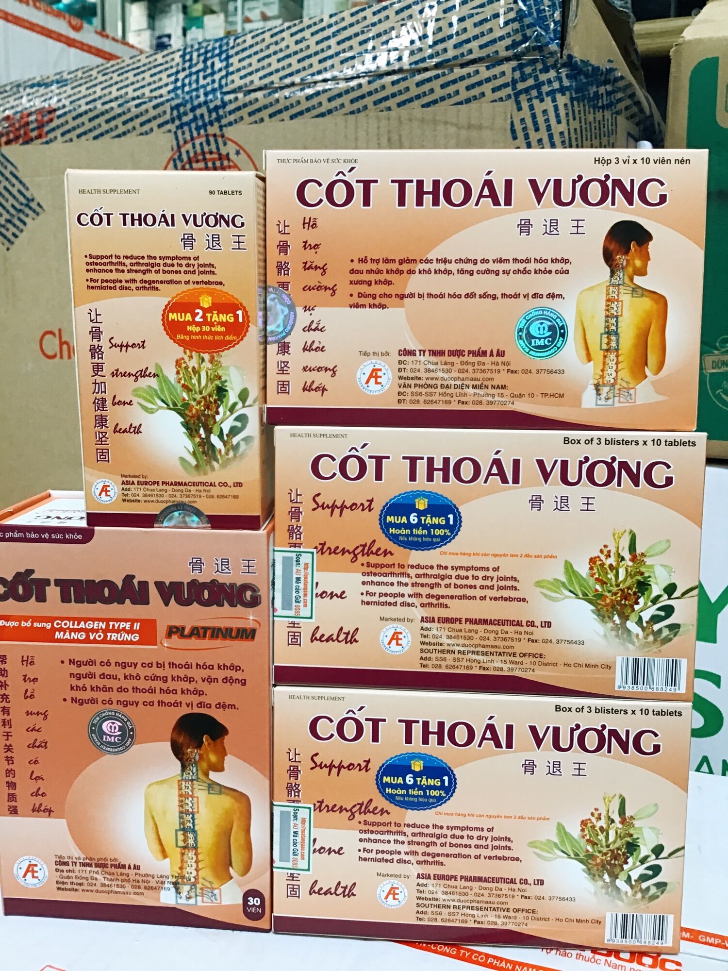 Cốt thoái vương - Mua 6 tặng 1 bằng tem tích điểm - Hỗ trợ xương khớp, giảm thoái hóa, đau vai gáy từ thảo dược