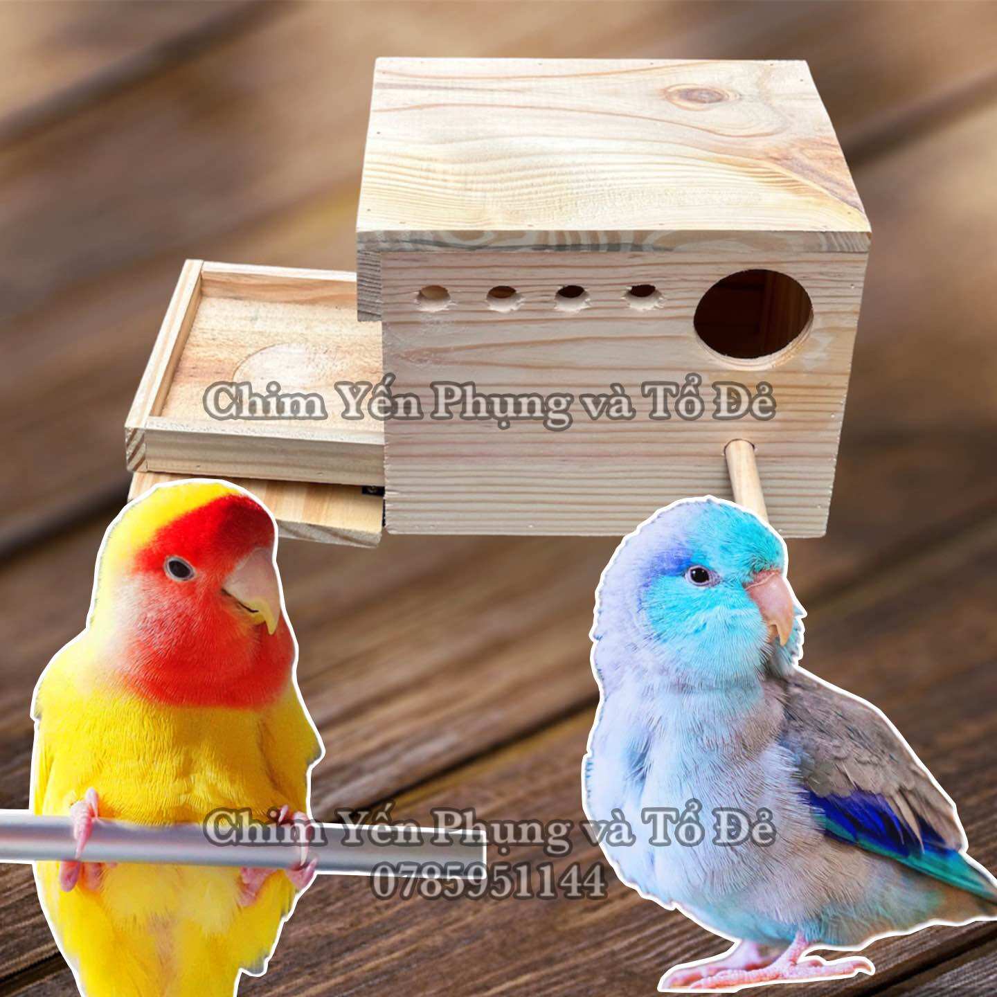 Tổ đẻ cho Vẹt Mẫu Đơn (Lovebird) • Parrotlet có ngăn rút (dễ vệ sinh)