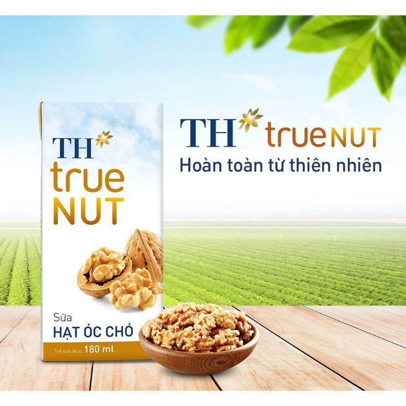 Sữa hạt TH true milk 180ml x 4hộp ( Óc chó / Macca / Hạnh Nhân / Gấc  / Hạt Nghệ/ Gạo Lứt Đỏ )
