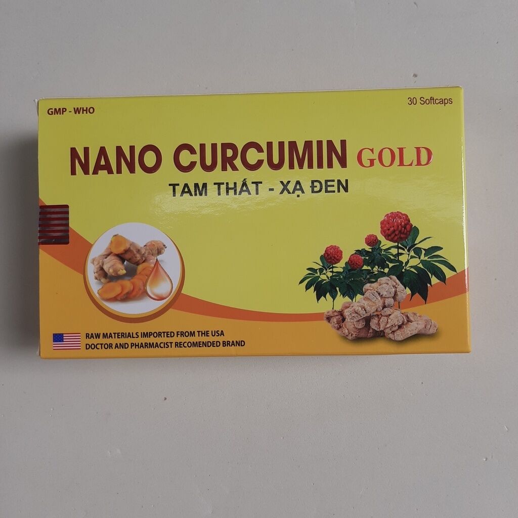 Viên uống NANO CURCUMIN GOLD Tam thất Xạ đen - Hỗ trợ giảm Acid dịch vị