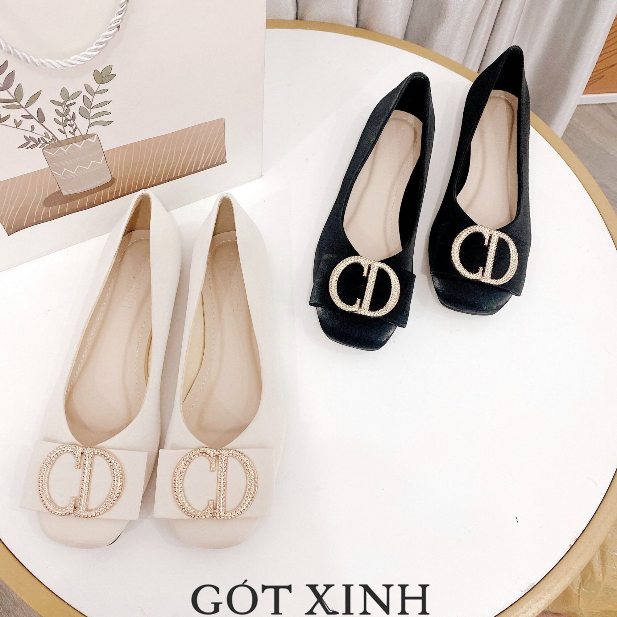 Giày búp bê GÓT XINH B4 da mờ đế bệt