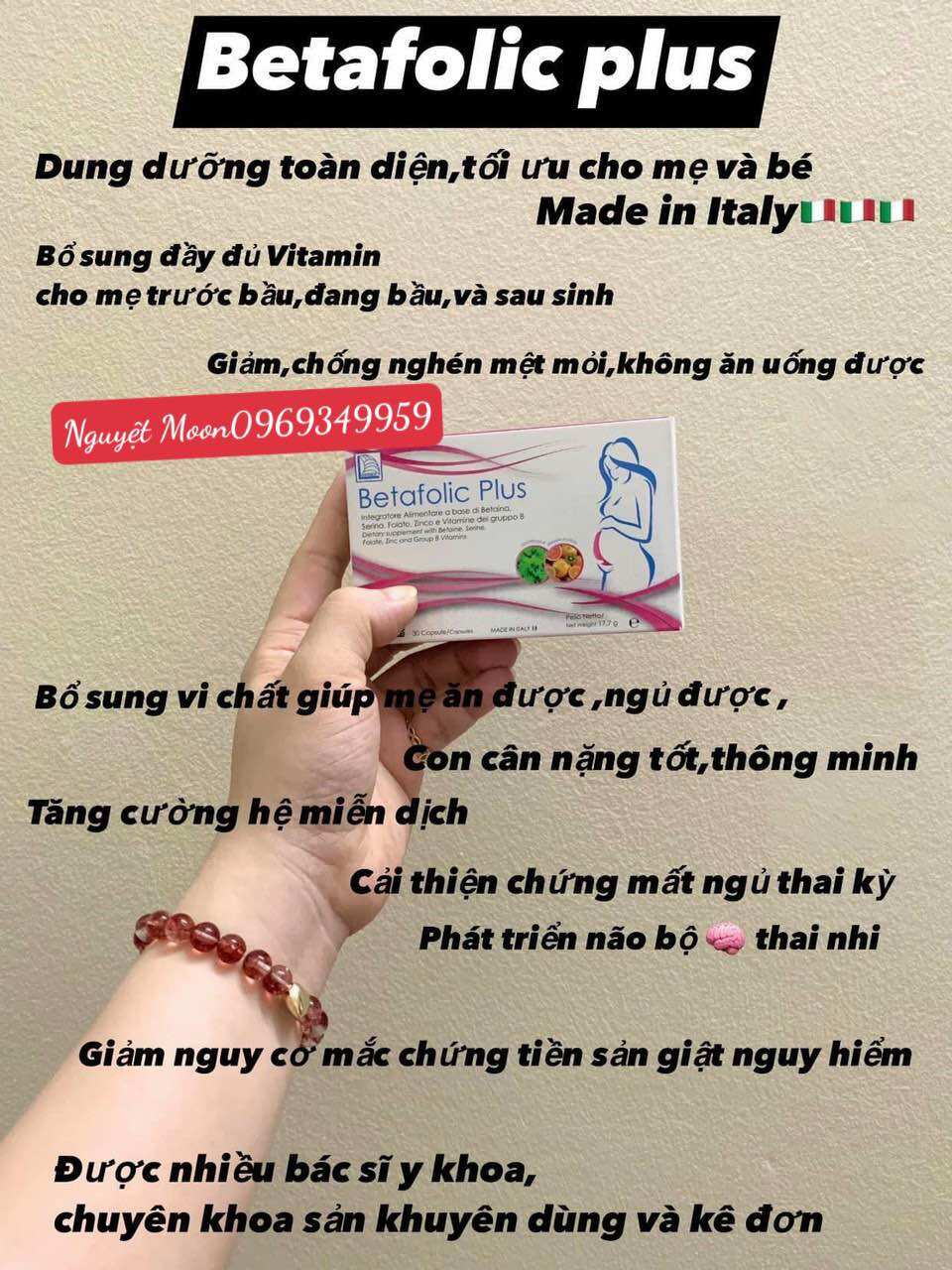 BETAFOLIC PLUS - Hỗ trợ tăng sức để kháng, giúp giảm mệt mỏi ở phụ nữ trước thời thai kỳ và giảm ốm nghén cho phụ nữ mang thai !