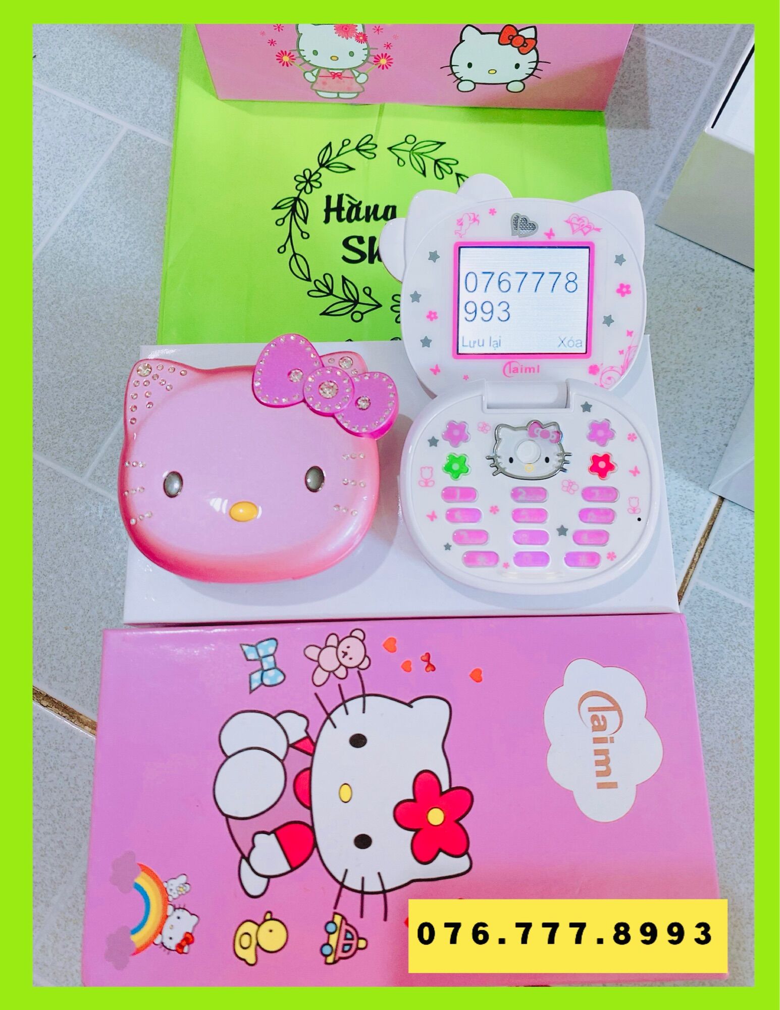Điện thoại hello kitty 2 sim mini