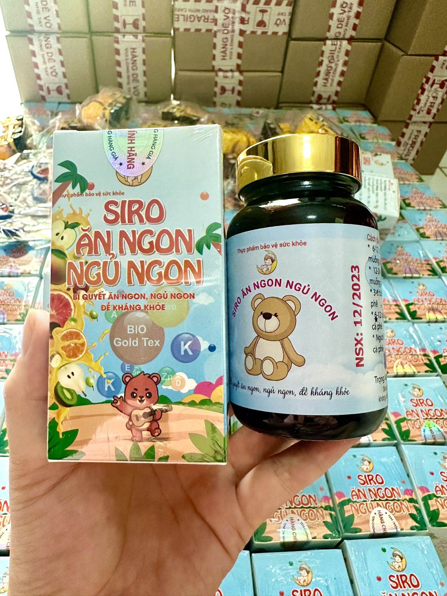 combo 2 hộp sirô con gấu ăn ngon ngủ ngon tặng kèm 1 lọ yến