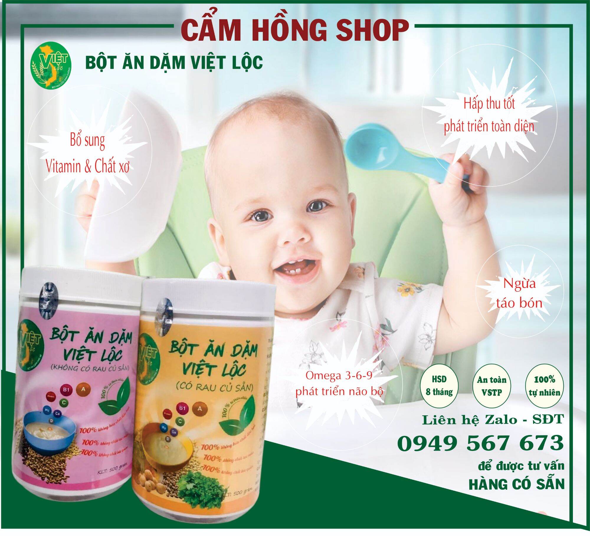 Bột ăn dặm Việt Lộc 500g