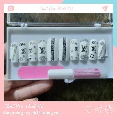 [ Mua nail box tặng kẹp tóc ngọc trai] Bộ Móng úp đã được thiết kế kèm theo keo dán và dũa móng
