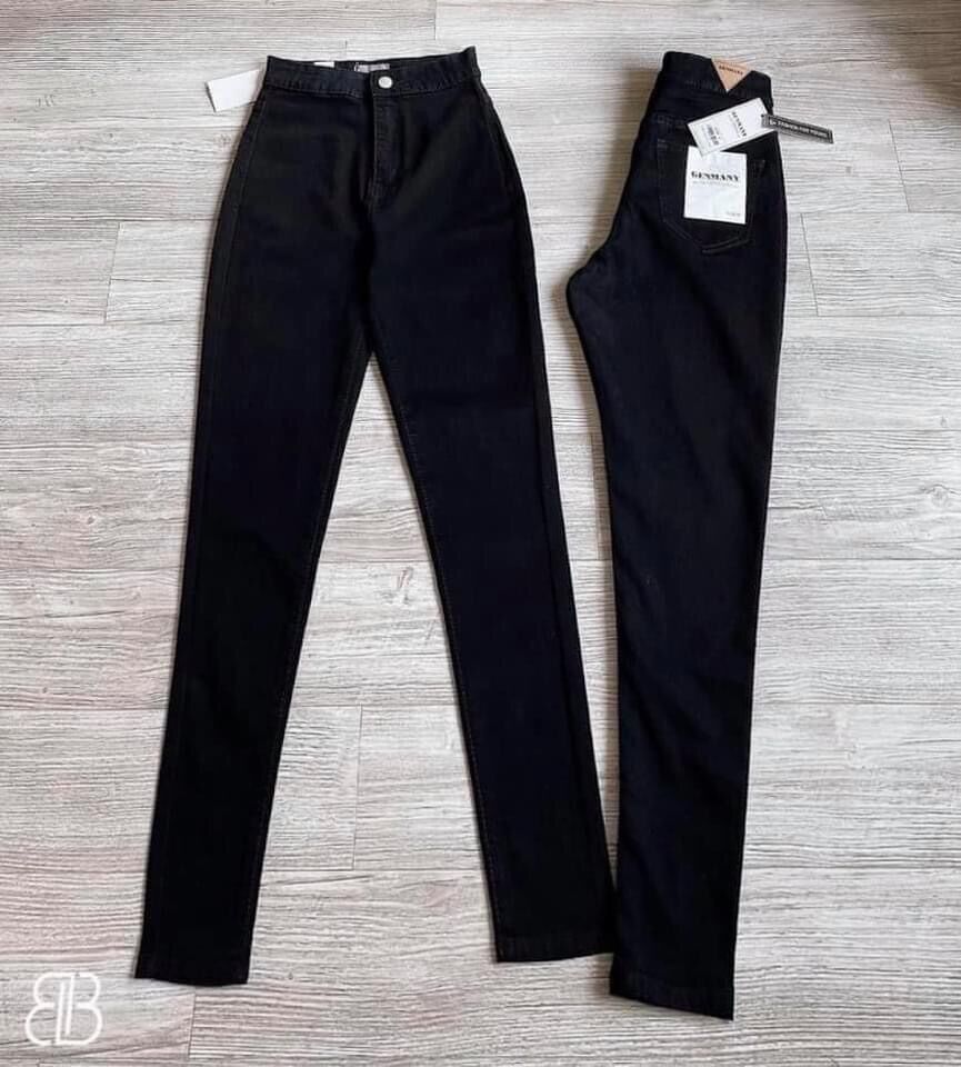 Quần jean nữ 2 nút cạp cao co dãn