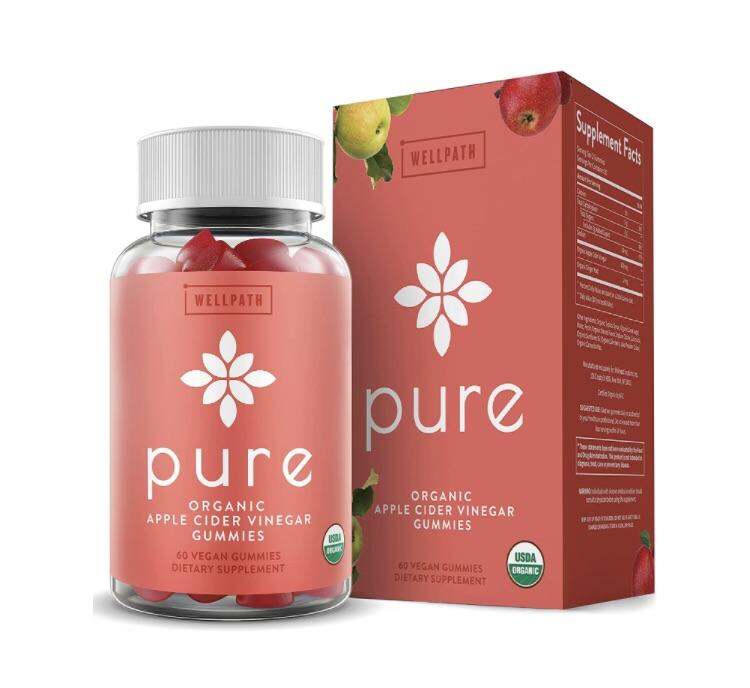 Kẹo dẻo giấm táo organic thuần chay giảm cân detox cơ thể WellPath 60 viên USA