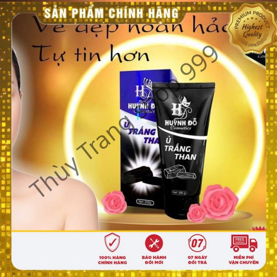 Ủ trắng than hoạt tính Huỳnh Đỗ, loại bỏ bụi bẩn bã nhờn, dưỡng trắng da