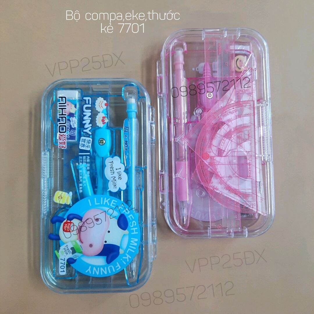 Bộ compa-thước kẻ-eke-chì kim 7701
