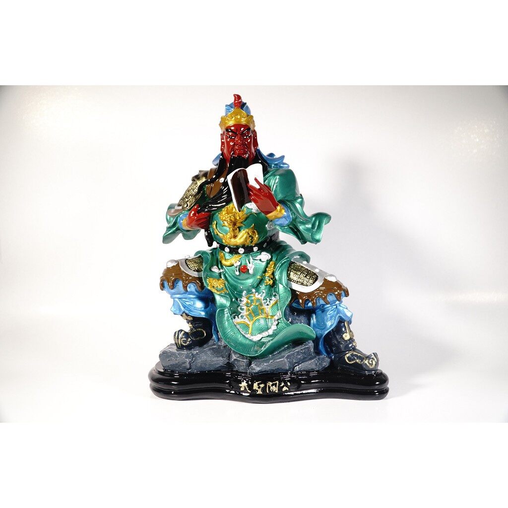Tượng quan công ngồi đọc sách binh thư bột đá composite _ quan thánh đế quân cao 31cm