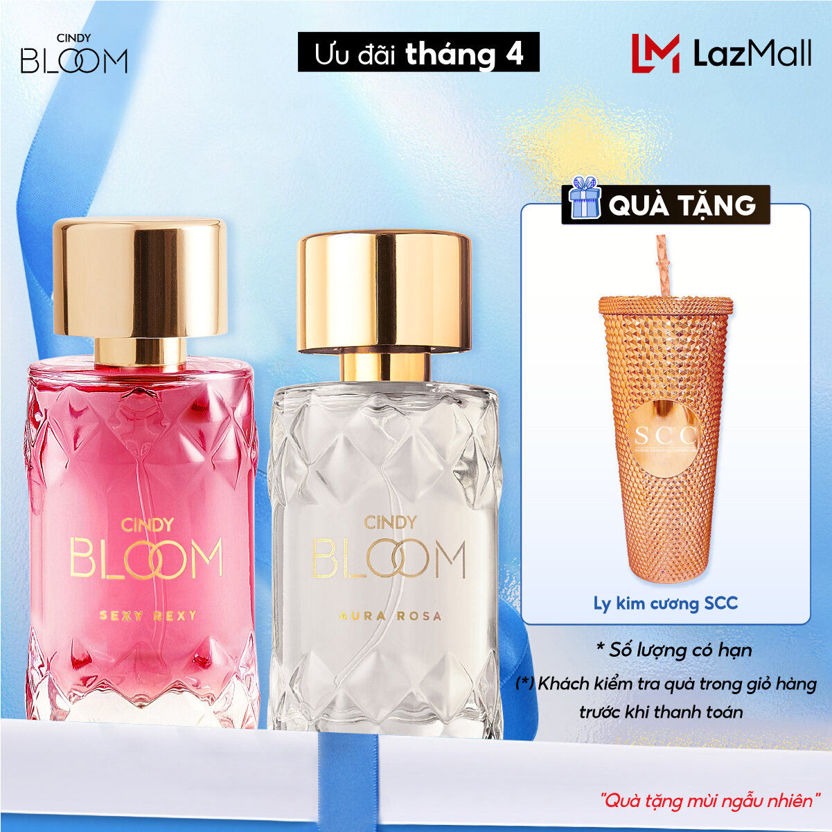 Combo Nước Hoa Nữ Cindy Bloom Sexy Rexy Hương Thơm Gợi Cảm Nóng Bỏng Và Aura Rosa Hương Thơm Kiêu Sa Đài Cát 50ml Chính Hãng