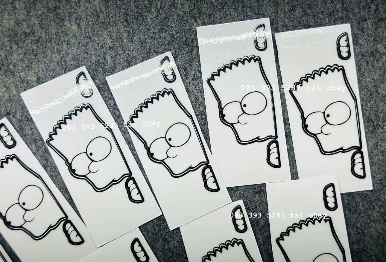 [ 1 MIẾNG ] TEM SIMSON TRẮNG SIÊU TRONG SUỐT DÁN TRANG TRÍ XE