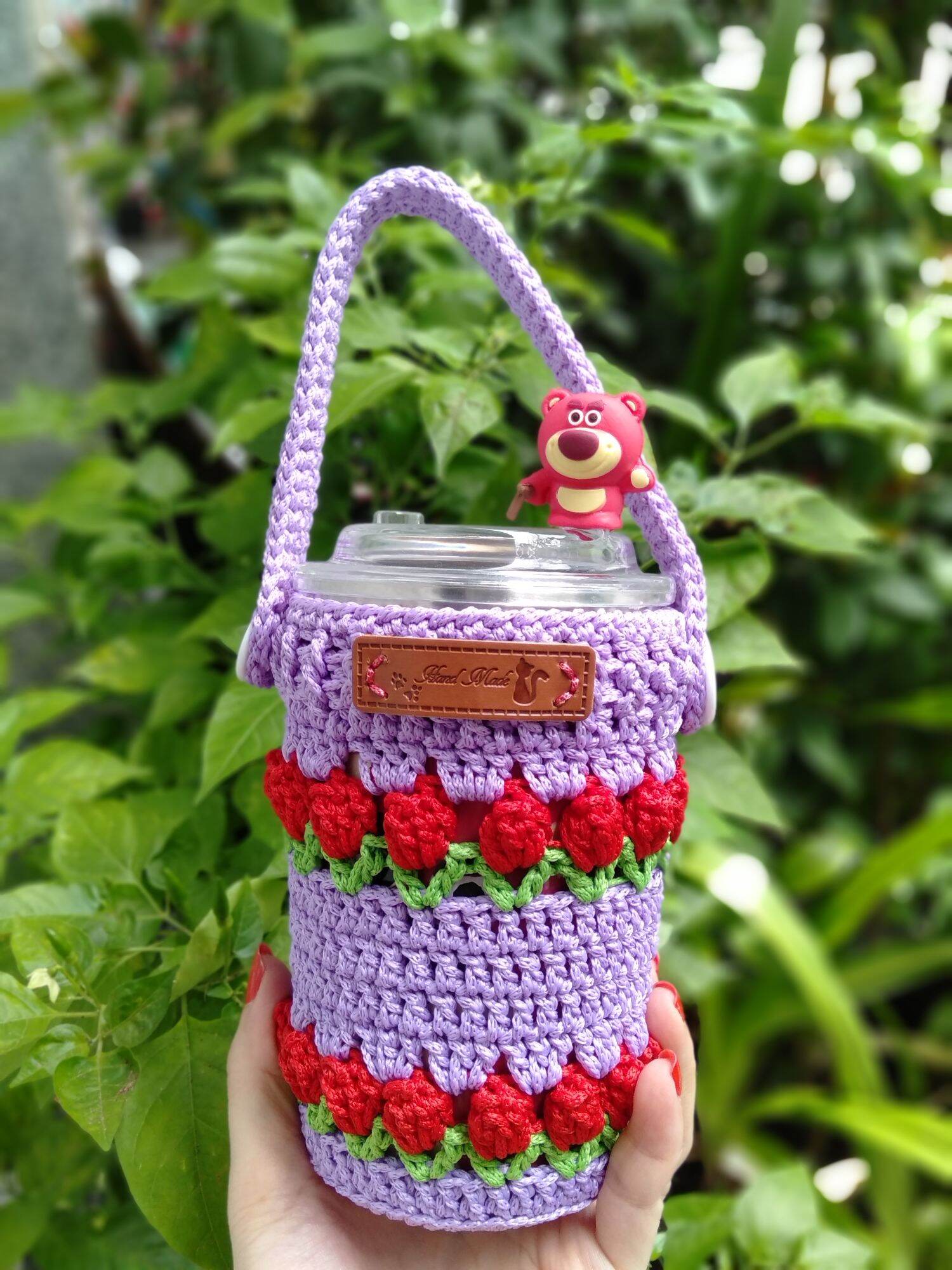 Túi vừa với ly gấu dâu