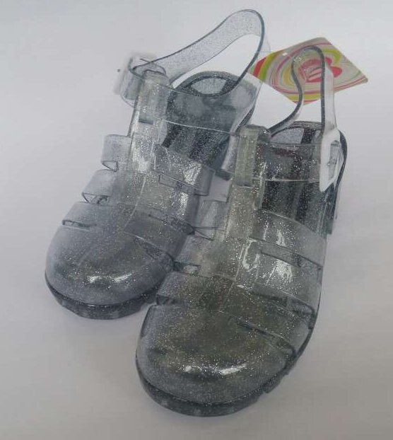 Giày Thạch Phong Cách Hàn Quốc Xăng Đan Nữ Giày Đi Mưa Chống Nước Chống Trượt Pha Lê Trong Suốt Mùa Hè Nhựa La Mã Bít Mũi Cao Vừa Gót Vuông