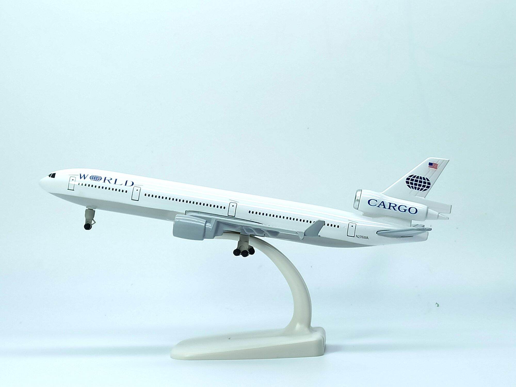 REELAK Ötvözet 20CM World Cargo MD-11-es öntött Fém Repülőgép Propeller  Twin Turbofan Kategória Modell And Hobbi épület