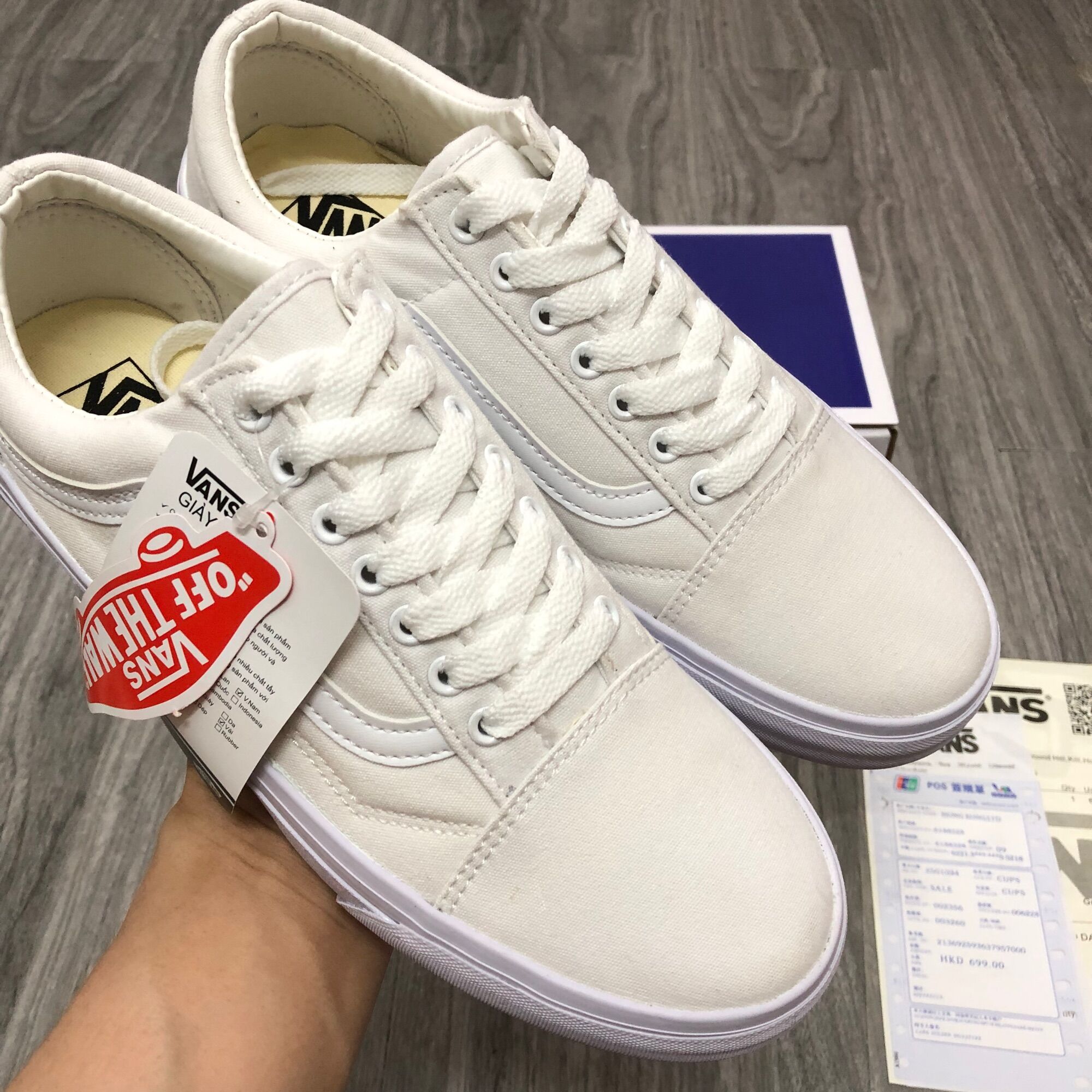 Giầy Vans Old shool Trắng