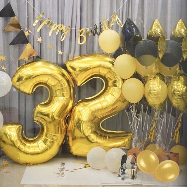 Bóng số size to 75cm màu vàng
