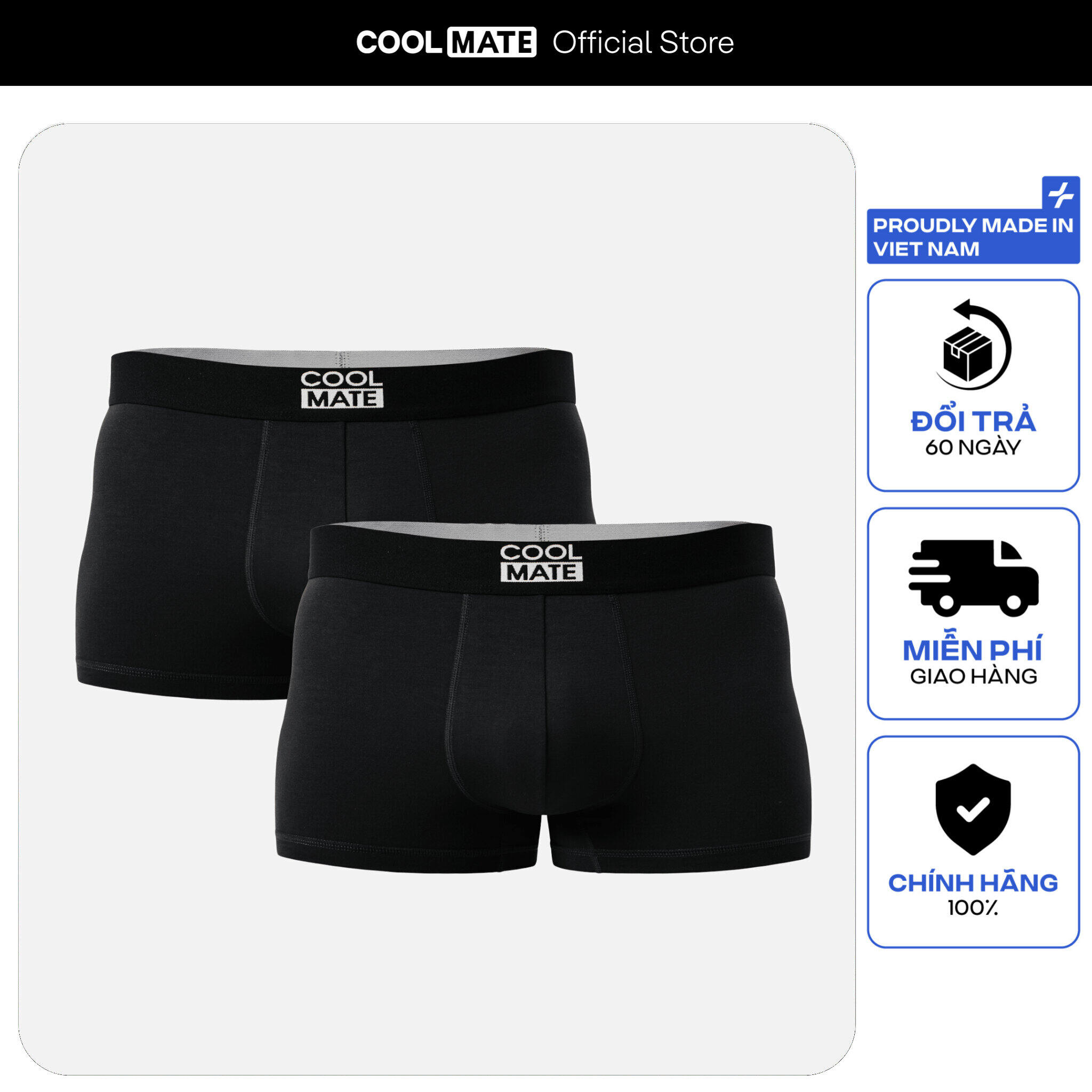Combo 2 Quần lót nam Trunk Bamboo mềm mại, thấm hút, kháng khuẩn khử mùi - Coolmate