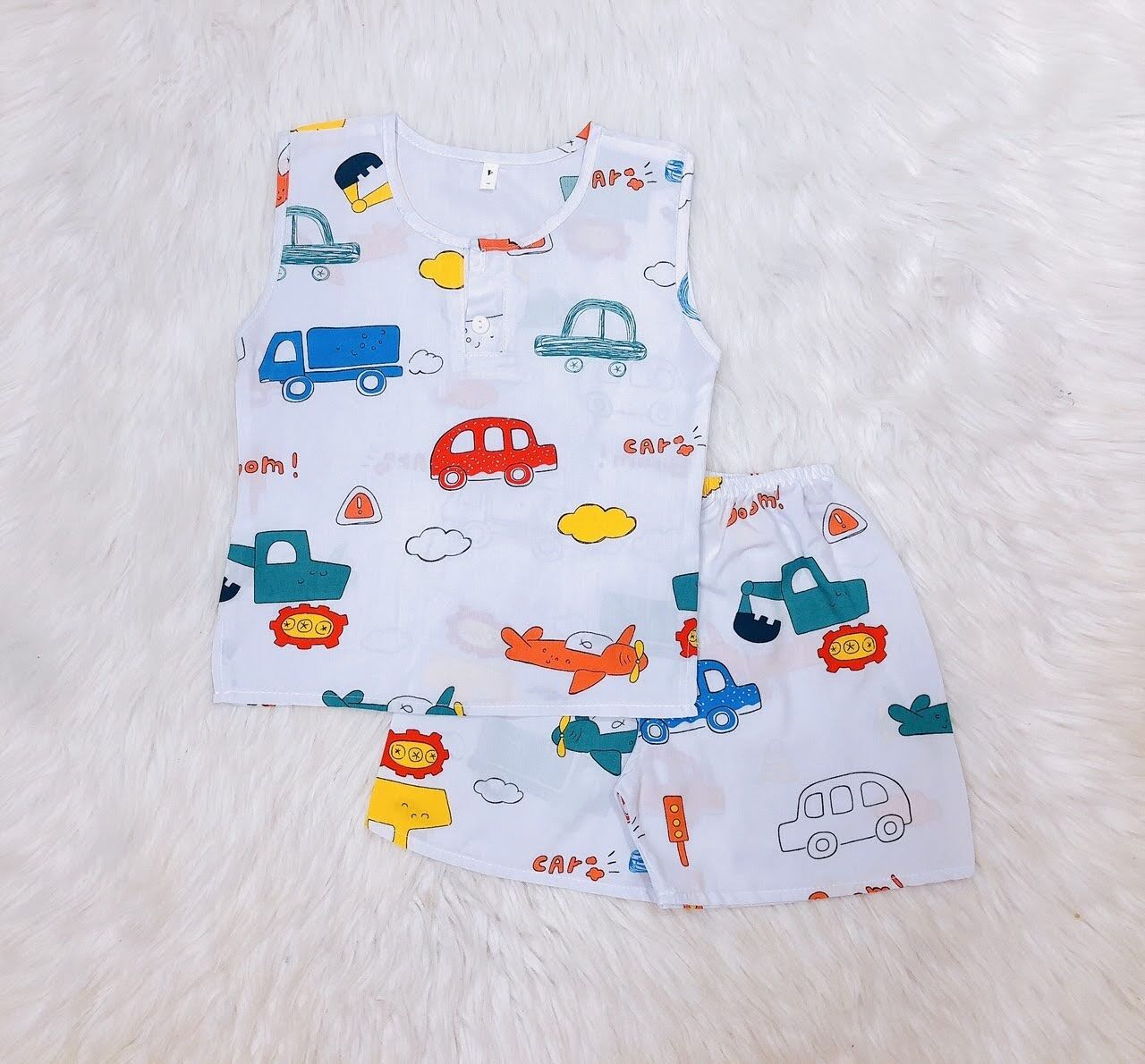 Bộ tole lanh bé trai mềm mịn mát size 6(12-13kg)