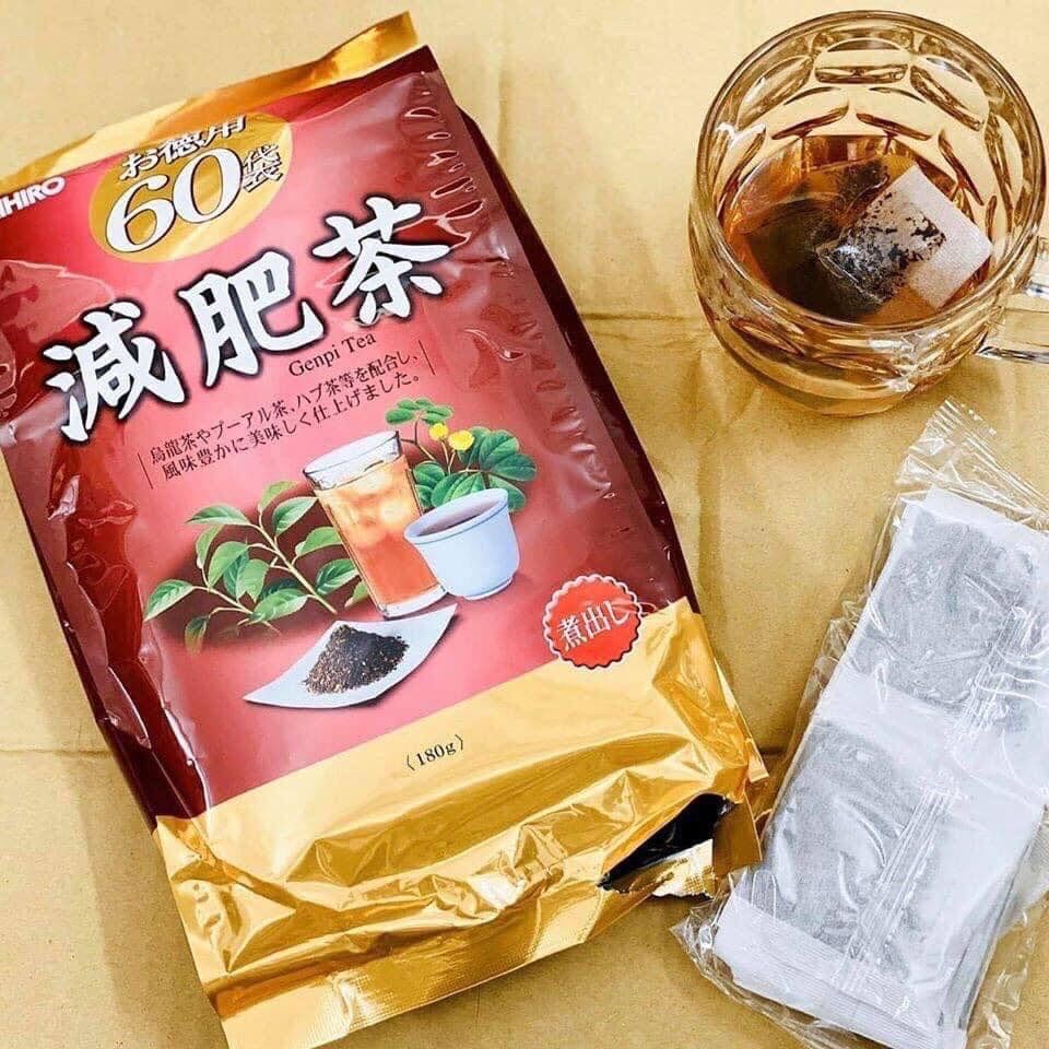 Trà giảm cân Genpi orihiro giúp giảm mỡ bụng mỡ thừa thanh lọc cơ thể 60 túi / gói