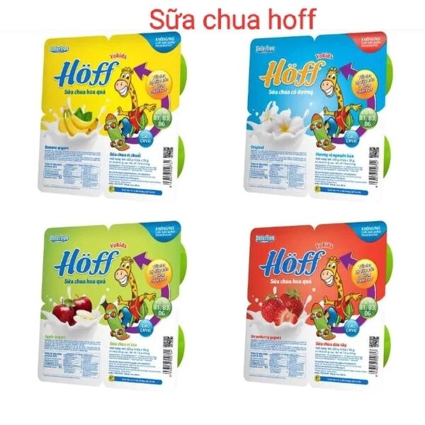 Sữa chua hoa quả cao cấp Hoff vỉ 4 hộp /220g đủ vị cho trẻ từ 6 tháng
