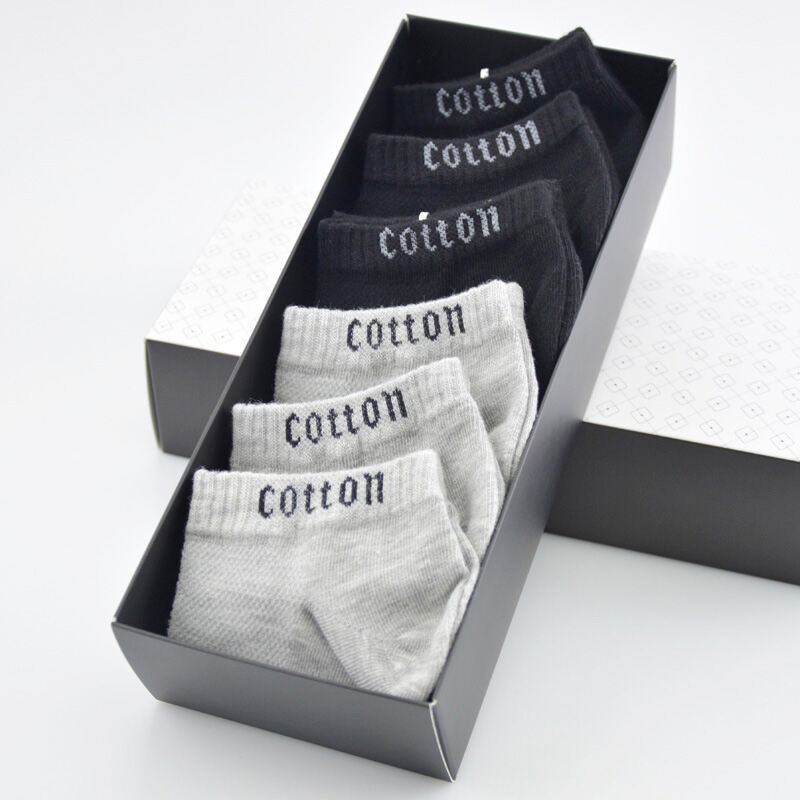 Tất Nam Cổ Thấp Nguyên Chất Cotton Vải Bông Tất Thuyền Mỏng Mùa Hè Thoáng Khí Lưới Tất Thể Thao Khôn