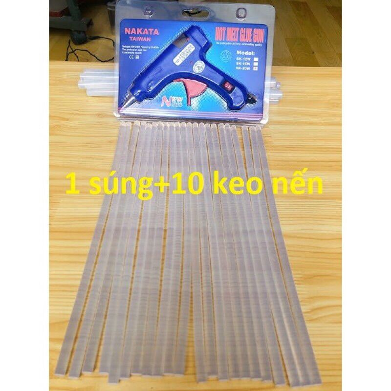 Súng bắn keo nến silicon tặng 10 cây keo đi kèm