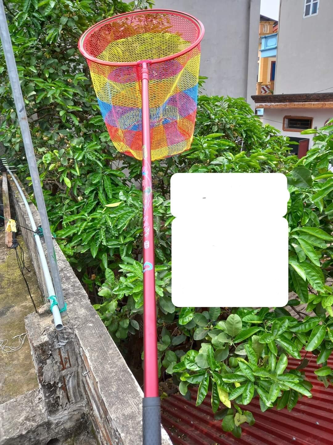 Vợt cá carbon mặt vợt 7 màu vành 40cm sâu 45cm