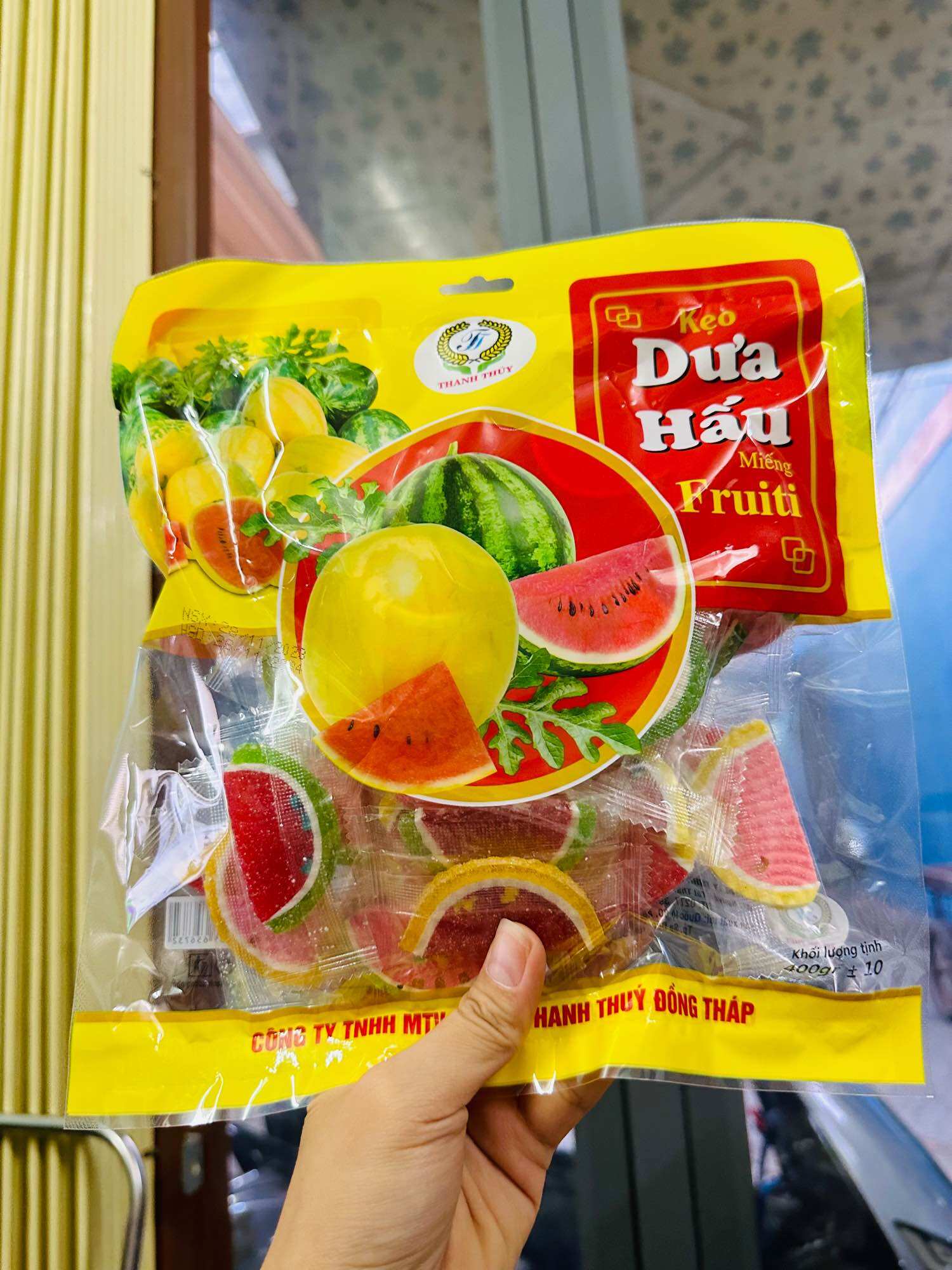 Kẹo dưa hấu miếng phủ đường 400gram