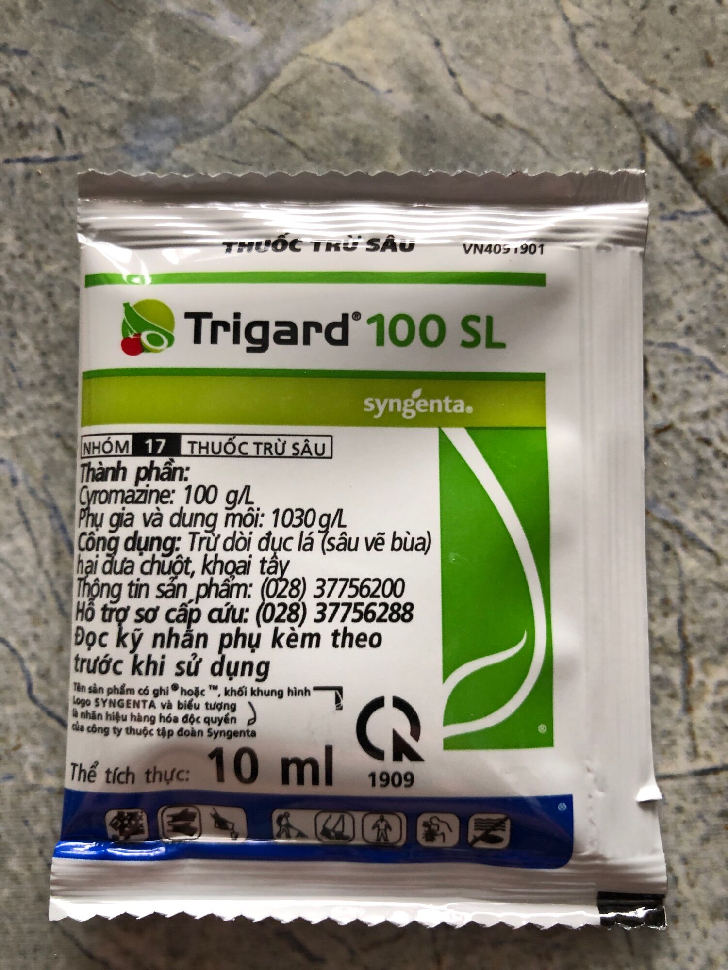 Thuốc sâu - Trigard 100SL Syngenta - sâu vẽ bùa, dòi đục lá Khoai tây, dưa chuột, …
