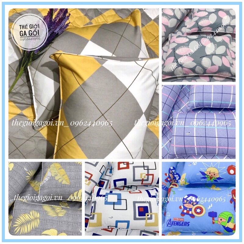 VỎ GỐI COTTON THẮNG LỢI 100% ĐỦ KÍCH THƯỚC (ibox chọn mẫu hoặc giao ngẫu nhiên )