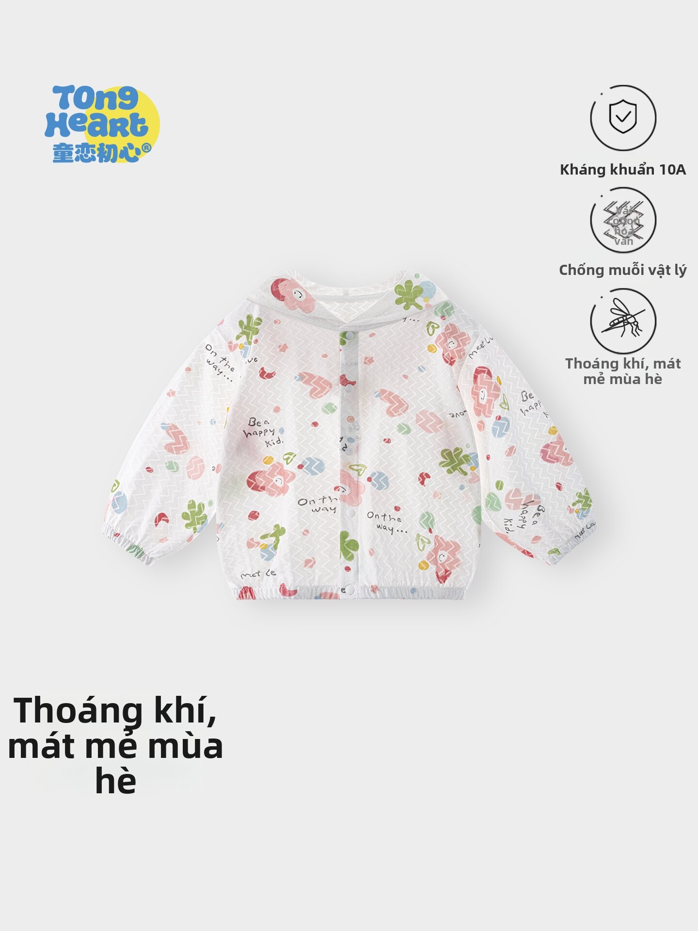 TONGLIANCHUXIN | Quần Áo Bé Mùa Hè Cotton Dài Tay Có Mũ