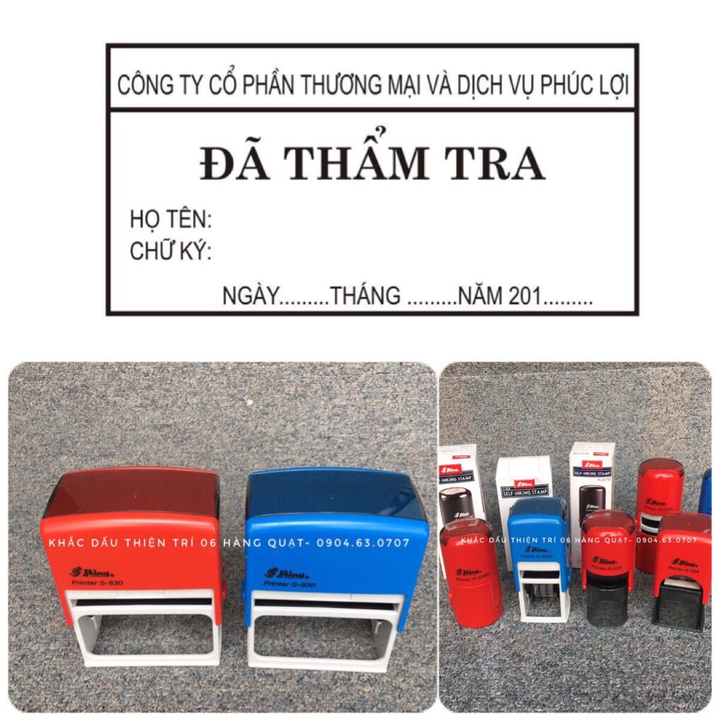 Dấu thẩm tra, thẩm định shiny s830/s 829,dấu logo