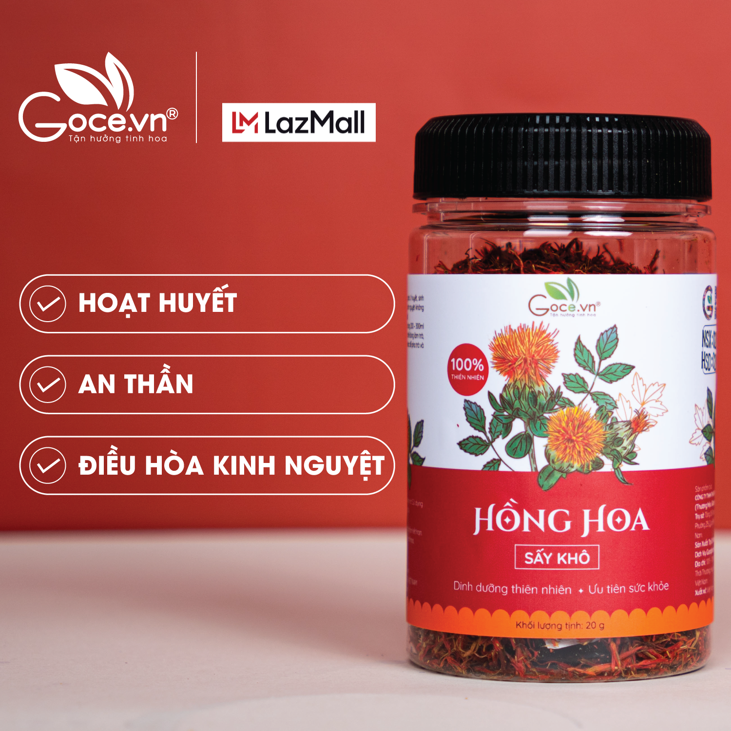 Hồng hoa sấy khô goce - 20g