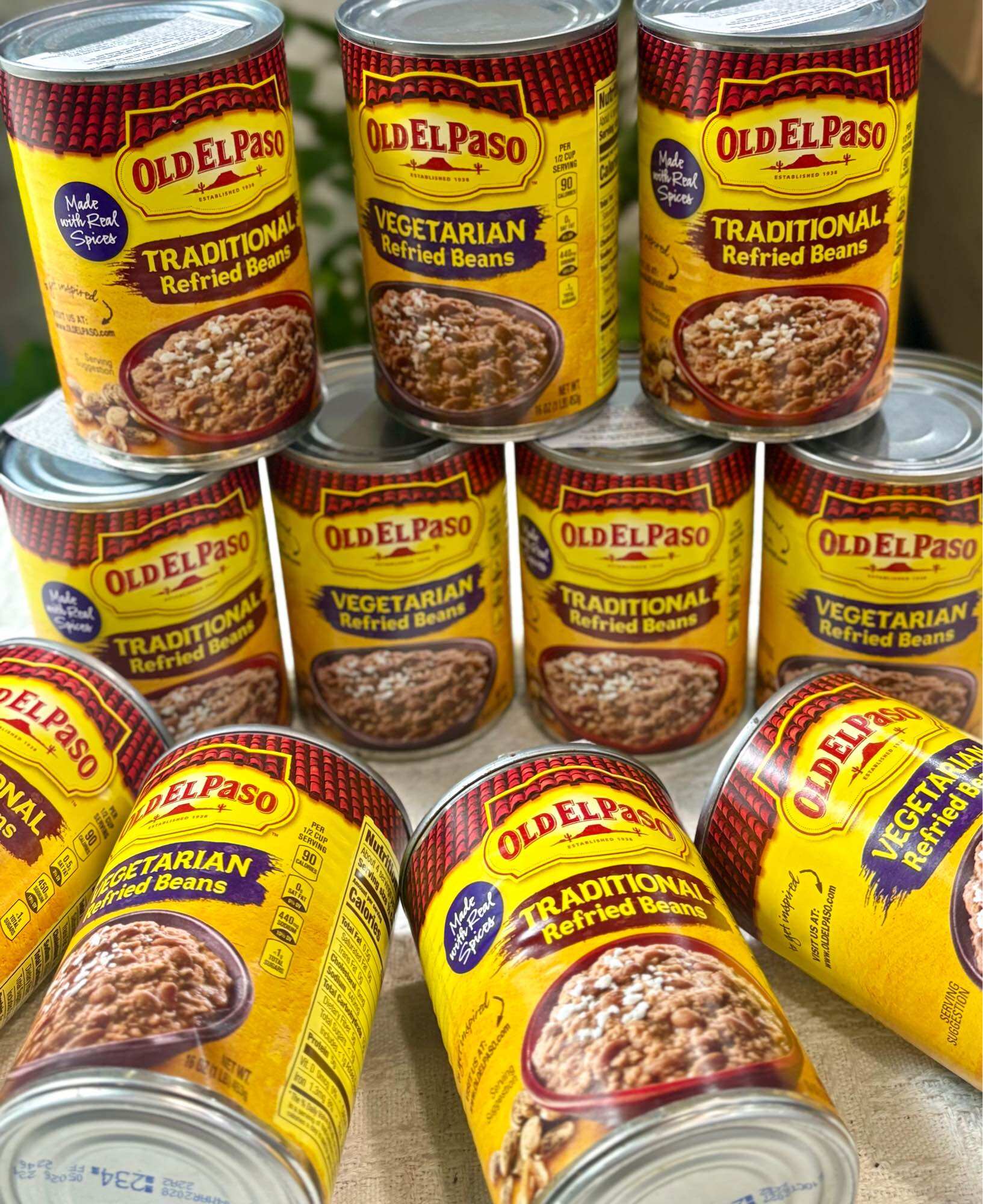 Đậu Nghiền Old El Paso Refried Beans 454g – Traditional & Vegetarian – Dùng Cho Taco, Burrito, Nachos
