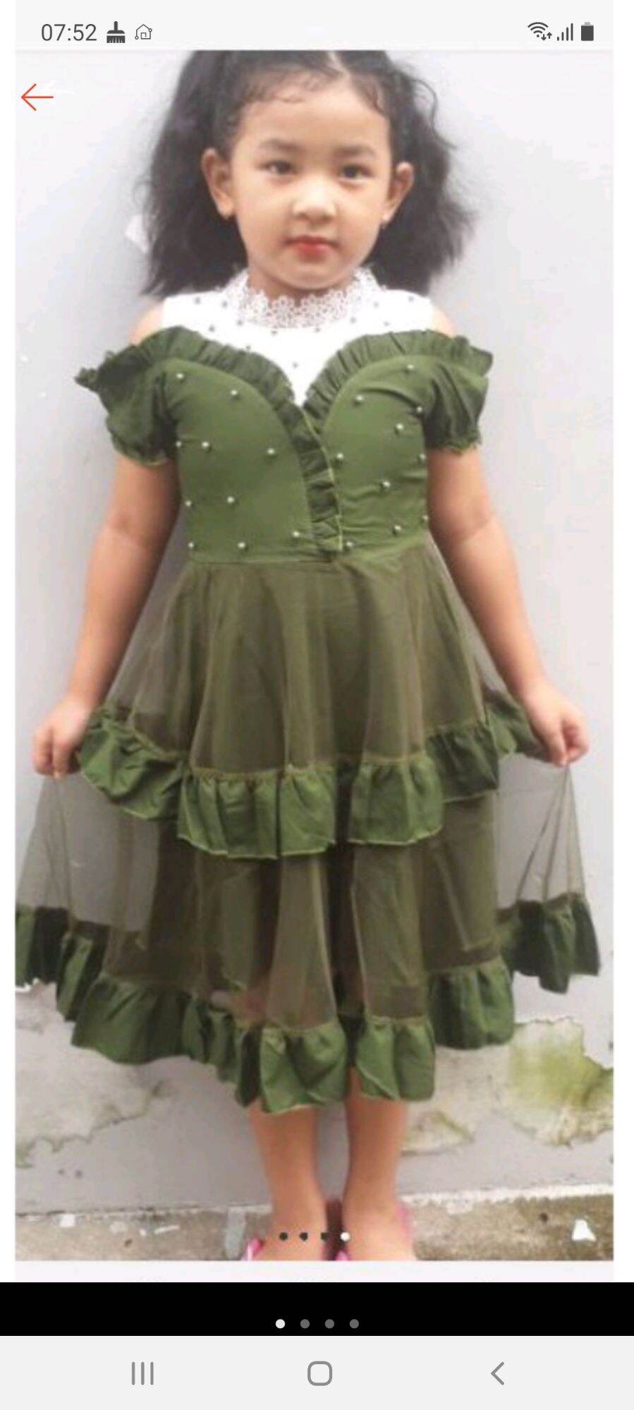 Đầm thô mềm phối voan cho bé 25_30kg