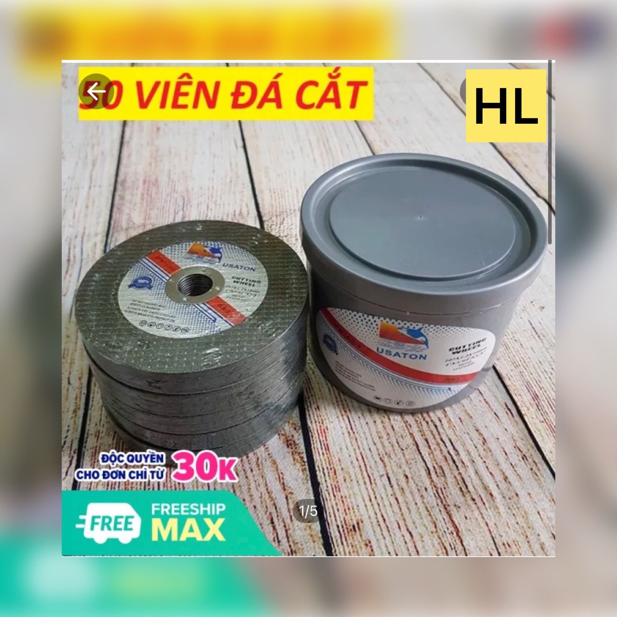 Đá cắt sắt, inox phi 100 hộp 50 viên đá cắt sắt đá cắt inox đá cắt