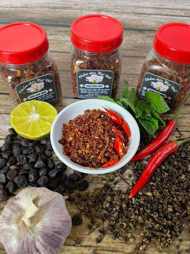 Chẩm chéo Tây Bắc chấm thịt, trái cây