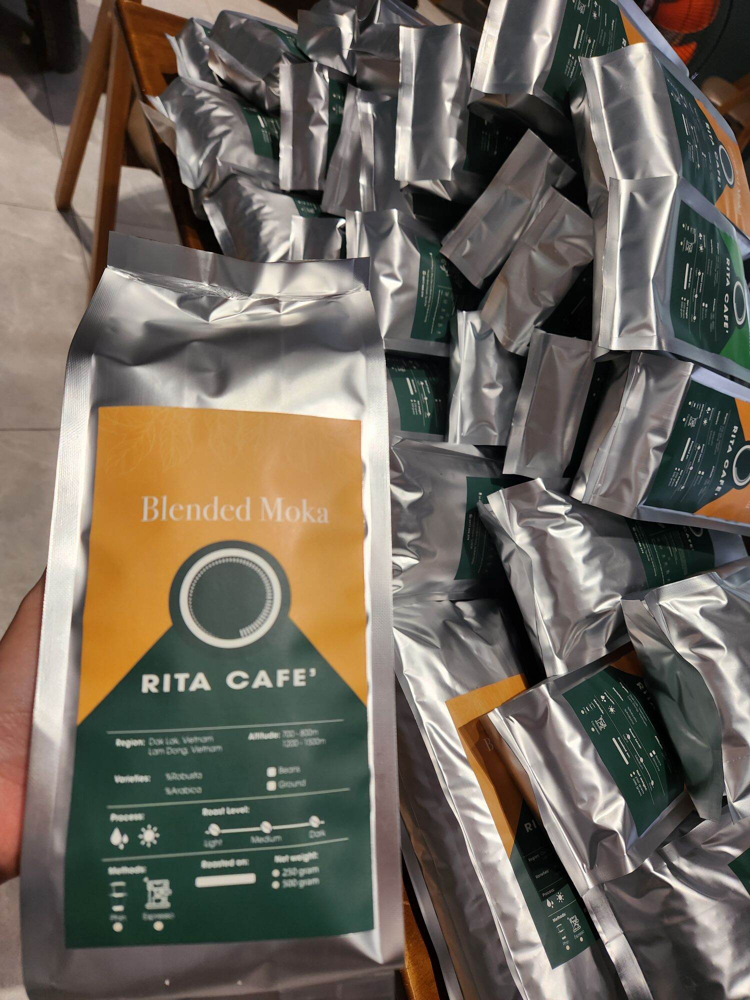 100gr Cà phê bột nguyên chất, rang mộc, pha phin - Rita Cafe'