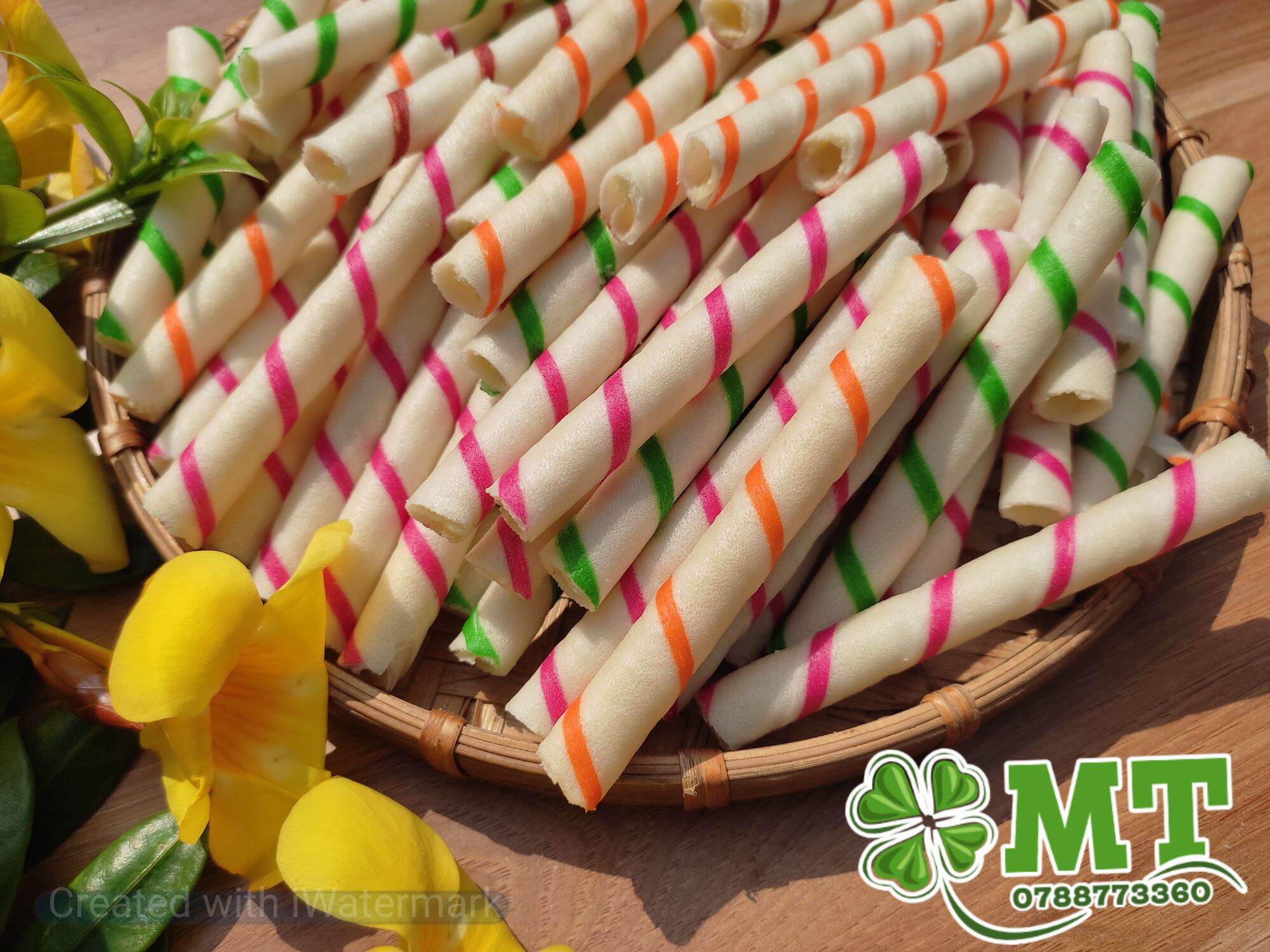 Bánh ống quế nhân kem mix vị 500g