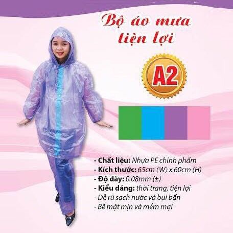 Áo mưa Bộ Nilon Tiện lợi Đi Đường,Đi Phượt . Áo mưa bộ chuyên dụng đi phượt Vải nilon Dai Bền - Sử dụng được nhiều lần