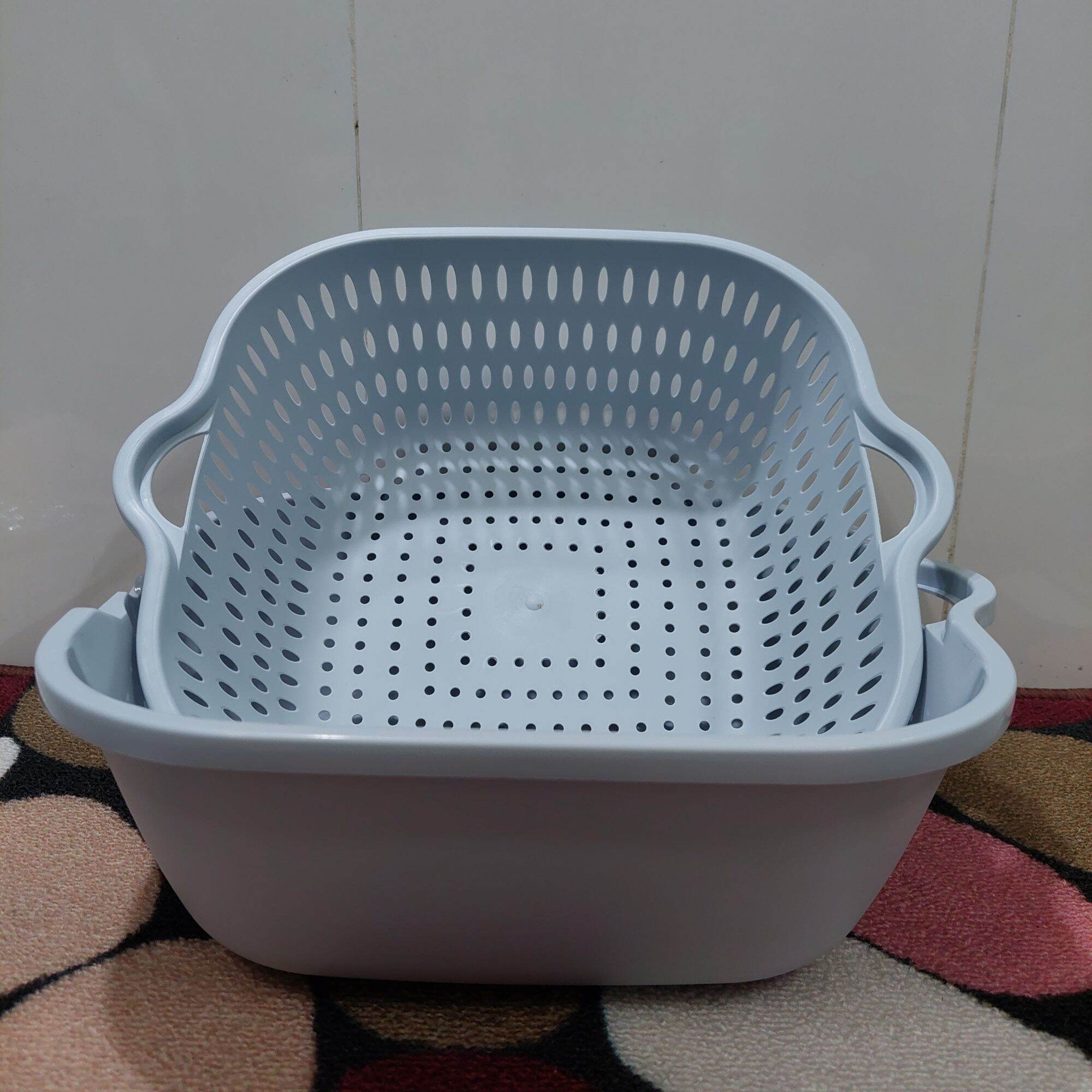 Bộ thau rổ vuông nhựa Việt Nhật