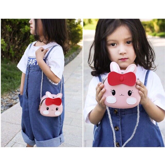 Túi đeo chéo thỏ hồng cute cho bé