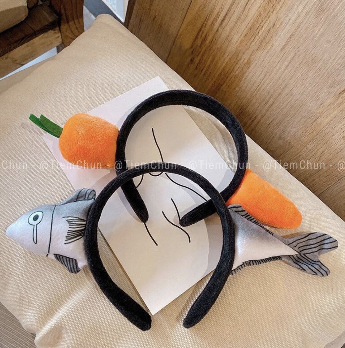 [TC26]Bờm cài tóc cà rốt, Bờm cài tóc cá cute - Tiệm Chun