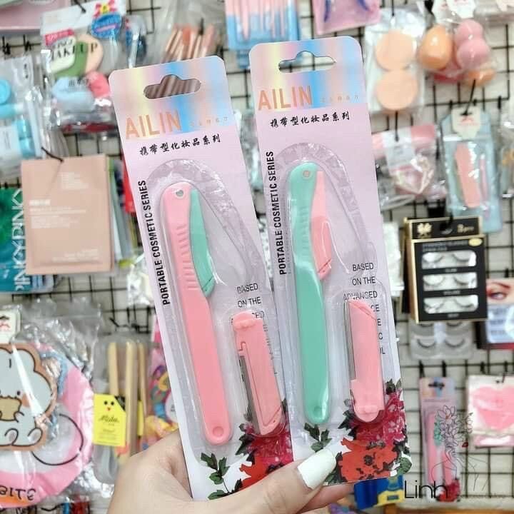 Bộ dao cạo tỉa lông mày 2 lưỡi Ailin